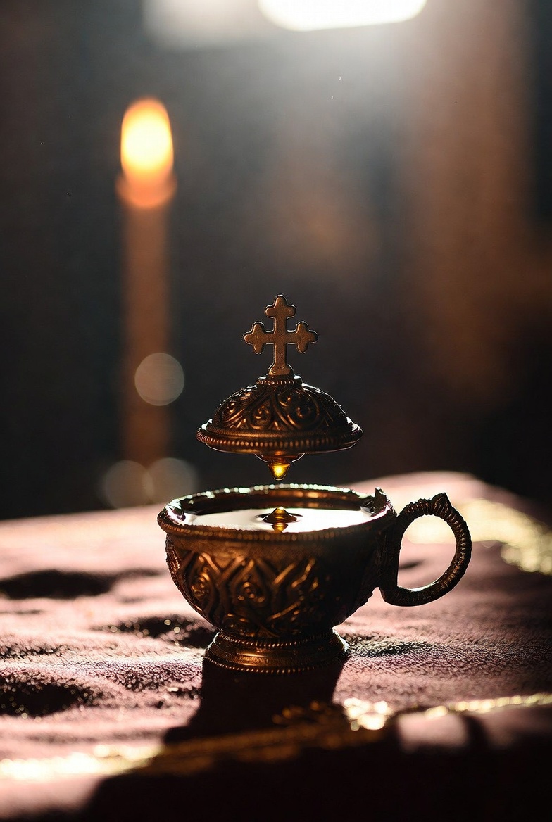 Vessel of holy oil