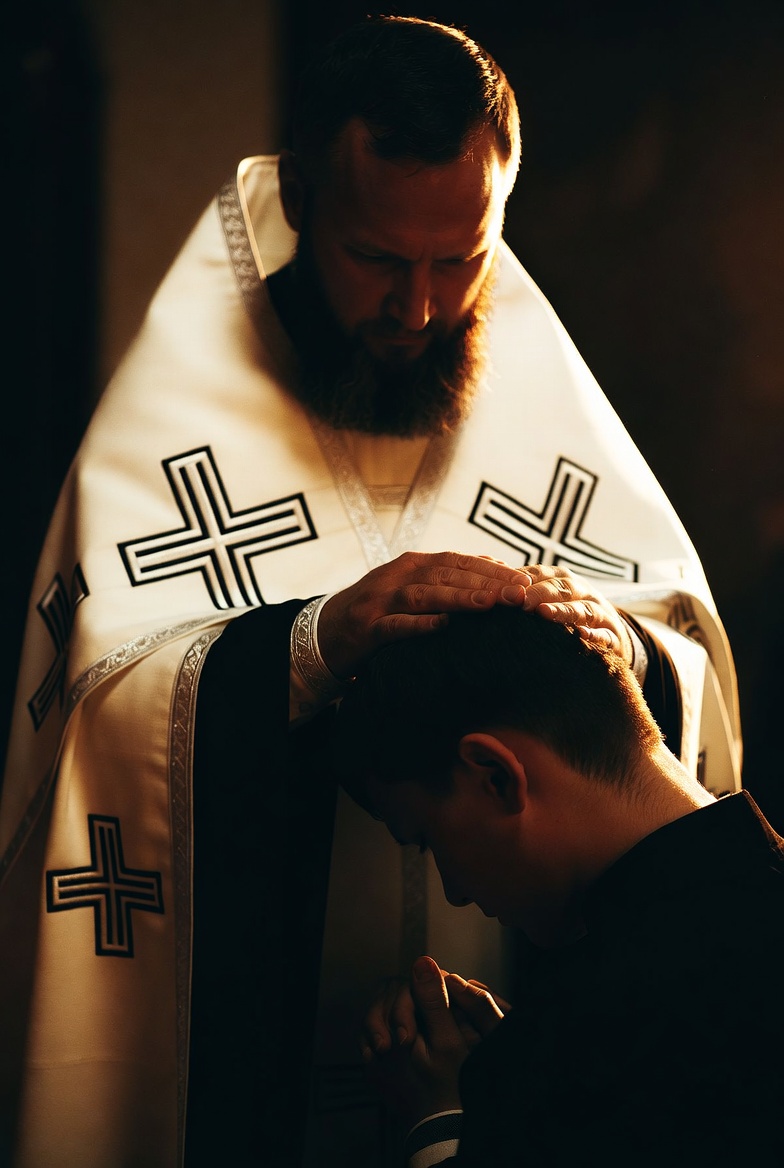 Laying on of hands at ordination