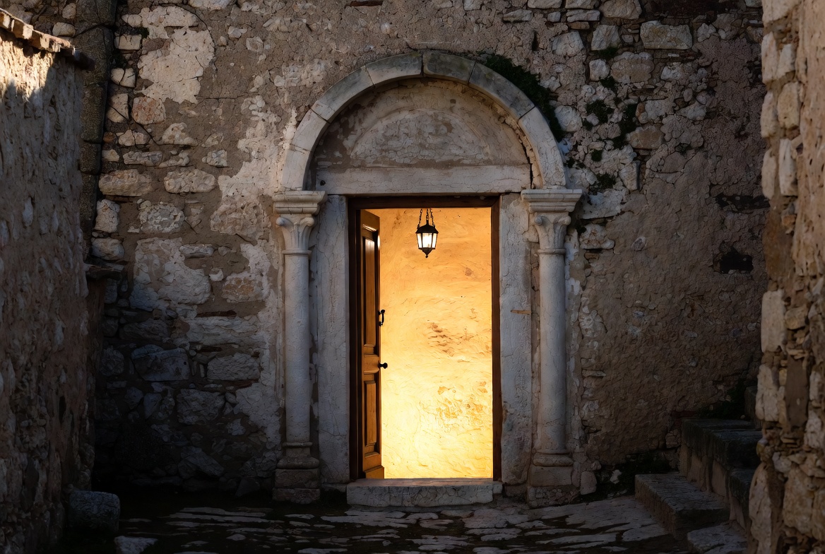 Open doorway with warm light